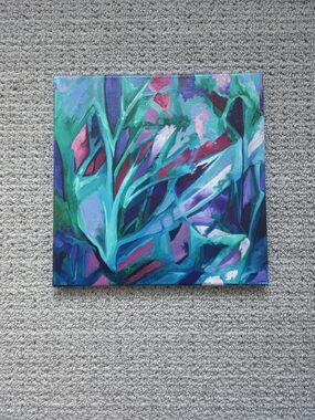 Abstract Teal, Pink & Purple Home Art Canvas Painting
